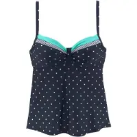 LASCANA Bügel-Tankini-Top "Monroe", Damen, Gr. 48, Cup D, bunt (marine, türkis), Polyamid, gepunktet, gestreift, Bikini-Oberteile Bügel-Tankini-Top