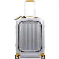 Piquadro Relyght Plus Kabinen-Hartschalencomputertrolley mit 4-Rollen Grau/Gelb