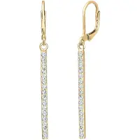 Elli Paar Ohrhänger "Ohrringe Stab lang mit 925 Silber, mit Kristallen von Swarovski" Gr. 47, gold, Ohrringe, Damen, 47, Silber 925 (Sterlingsilber), Paar Ohrhänger