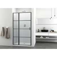 Badstuber Dusch-Pendeltür "Elite Black" 118-120 cm Breite