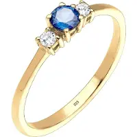 Elli Silberring "Ring Verlobungsring Zirkonia Saphirblau 925 Silber" Gr. 52, gold, Fingerringe, Damen, 52, Silber 925 (Sterlingsilber), Silberring