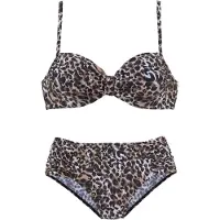 LASCANA Bügel-Bikini , Damen, Gr. 46, Cup C, braun (braun, bedruckt), Polyamid, Bikini-Sets Bügel-Bikini, in bedruckter Optik