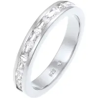 Elli Silberring "Ring Bandring Memory Zirkonia Verlobung 925 Silber" Gr. 56, silber, Fingerringe, Damen, 56, Silber 925 (Sterlingsilber), Silberring