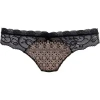 Nuance String , Damen, Gr. 32/34, schwarz, Spitze, Obermaterial: 75% Polyamid, 15% Elasthan, 10% Polyester, körpernah, Unterhosen String, mit leicht transparenter Stickereispitze
