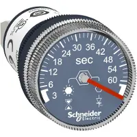 Schneider Electric XB5DTGM3 Timer, Zeitrelais für Fronteinbau, Harmony XB5, Kunststoff, 22mm, 3s bis 60s, 100-240V ACDC