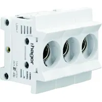Hager LD047 Kunststoff-Sicherungssockel D01 E14 16A 3polig Hutschiene Rahmenklemme Abdeckung