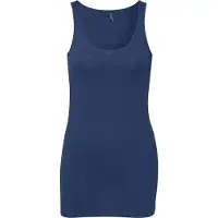 Vero Moda Longtop "VMMAXI", Damen, Gr. L, blau (marine), Jersey, Obermaterial: 93% Baumwolle, 7% Elasthan, unifarben, Basic, sehr figurbetont Po-bedeckend, Rundhals, Tops Longtop