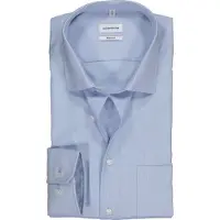 Seidensticker Businesshemd "Schwarze Rose", Herren, Gr. XL (43), normale Ärmellängen, blau, 100% Baumwolle, unifarben, regular fit, 2-Knopf-Manschette, Hemden Businesshemd, Regular 1/1 Kentkragen Uni
