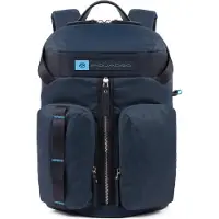 Piquadro PQ-Bios Laptoprucksack 14", mit zwei Fronttaschen Ultramarinblau