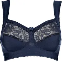 Miss mary Entlastungs-BH , Damen, Gr. 90, Cup H, blau (marine), 64% Baumwolle, 17% Polyamid, 13% Elasthan, 6% Polyester, BHs Entlastungs-BH