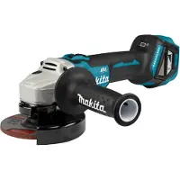 Makita DGA511ZJ Profi-Akku-Winkelschleifer, 125 mm Schleifscheibe, variable Geschwindigkeit, Blockierschutz, inklusive Lithium-Ionen-Akku