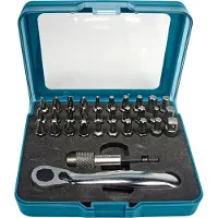 Makita - Set Schraubendreherbit und Ratsche - 32 Stücke - torx, phillips, pozidriv, hex - Länge: 25 mm