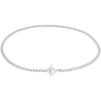Elli Choker "Halskette Panzerkette Choker Kreis Stab 925 Silber" Gr. 38, silber, Halsketten, Damen, ohne Stein, Silber 925 (Sterlingsilber), Choker