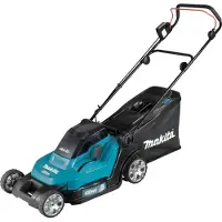 Makita Akkurasenmäher "DLM432PT2", blau, B:46cm H:104,5cm T:149cm, Rasenmäher, Akkurasenmäher, mit 2 Akkus 18V/5 Ah LXT, und Doppel-Schnellladegerät