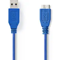 Nedis CCGP61500BU50 USB-Kabel USB-A auf USB Micro-B Stecker 5 Gbps 5 m PVC Blau