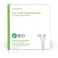 Nedis CSGG4500WT500 IEC (Koax) CAT6 Kombikabel auf Rolle RG58 75 Ohm 50 m Weiß