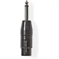Nedis COTP15940BK XLR-Adapter XLR 3-Pin Buchse auf 6,35 mm Stecker Schwarz