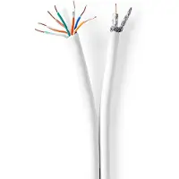 Nedis CSGG4500WT250 IEC (Koax) CAT6 Kombikabel auf Rolle RG58 75 Ohm 25 m Weiß