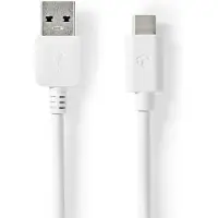 Nedis CCGW61650WT10 USB-Kabel USB 3.2 Gen 2 USB-A auf USB-C Stecker 1 m PVC Weiß