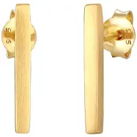 Elli Paar Ohrstecker "Ohrringe Stecker Stab Geo Gebürstet Trend 925 Silber" Gr. 16, gold, Ohrringe, Damen, 16, ohne Stein, Silber 925 (Sterlingsilber), Paar Ohrstecker