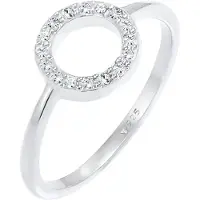 Elli Silberring "Ring Kreis Rund Kristalle 925 Silber" Gr. 54, silber, Fingerringe, Damen, 54, Silber 925 (Sterlingsilber), Silberring