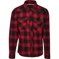 Brandit Flanellhemd "Check Shirt", Herren, Gr. S, US, rot (rot, schwarz), Obermaterial: 100% Baumwolle CO., Hemden Flanellhemd