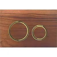 Geberit Sigma50 Betätigungsplatte, für 2-Mengen-Spülung, Metallfarbe Messing, rund, 115.652.JX.1, Farbe: Messing / Nussbaum amerikanisch