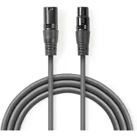 Nedis Cotg15010gy150 Symmetrisches Audiokabel Xlr 3-polig M-xlr 3-polig F Vernickelt 15 M