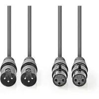Nedis Coth15030gy50 Symmetrisches Audiokabel 2x Xlr 3-polig M-2x Xlr 3-polig F Vernickelt 5 M