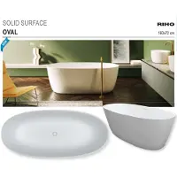 Riho Oval freistehende Badewanne, SOLIDSurface, 160x72x56,5cm, B129001105