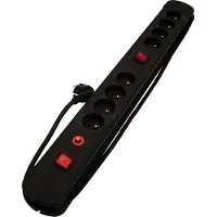 Universeel 48651, 1,5 m, Drinnen, Typ E, Schwarz, 8 AC-Ausgänge, 16 A