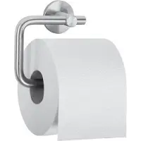 Wagner EWAR Toilettenpapierhalter, AC 250, Toilettenpapierhalter aus Chromnickelstahl massiv gedreht, Matt geschliffen, 135 x 110 x 66 mm