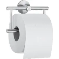 Wagner EWAR Toilettenpapierhalter, AC 220, Toilettenpapierhalter aus Chromnickelstahl massiv gedreht, Matt geschliffen, 150 x 92 x 44 mm