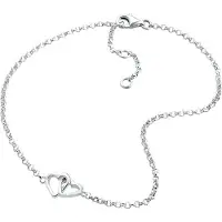 Elli Fußkette "Fußschmuck Herz Liebe Verschlungen 925 Silber" Gr. 25, silber, Fußketten, Damen, Silber 925 (Sterlingsilber), Fußkette