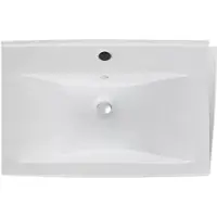 Yiwydaa Luxus-Waschbecken Keramik Rechteckig Weiß mit Hahnloch 60x46 cm