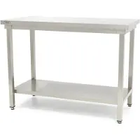 Maxima - Gastro Edelstahltisch - 180 x 60 cm - Einstellbare Höhe - mit Lagerregal