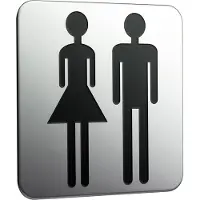 Emco Türschild system 2 zum Aufkleben, Damen und Herren, chrom - 357600000