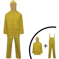 Super Merchant 2-tlg. Regenanzug Wasserdicht Strapazierfähig Kapuze Gelb XL