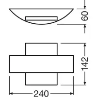 Ledvance O FACADE BELT SQ 11 W 3000 K IP54 GY, Oberfläche, 1 Glühbirne(n), 3000 K, IP54, Grau