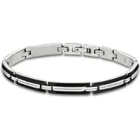 Lotus Armband "Temptation Game", schwarz (edelstahlfarben, schwarz), Armbänder, 21,5cm, Edelstahl, Armband