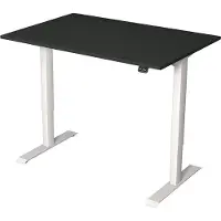 Kerkmann Move 1 elektrisch höhenverstellbarer Schreibtisch anthrazit rechteckig, T-Fuß-Gestell weiß 120,0 x 80,0 cm