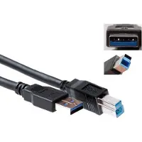 ACT SB0003, 3 m, USB A, USB B, USB 3.2 Gen 1 (3.1 Gen 1), Stecker/Stecker, Schwarz