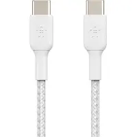 Belkin USB-C auf USB-C Kabel, geflochten, 1m, Weiß, Weiß, 1m, 60W,