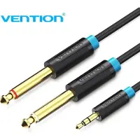 Vention Audiokabel TRS 3,5 mm auf 2x 6,35 mm BACBJ 5 m Schwarz