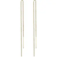 Elli Paar Ohrhänger "Ohrringe Durchzieher Kette Panzer 925 Silber" Gr. 140, gold, Ohrringe, Damen, 140, ohne Stein, Silber 925 (Sterlingsilber), Paar Ohrhänger