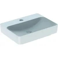Geberit VariForm Aufsatzwaschtisch rechteckig, 600x450mm, mit Hahnloch und ohne Überlauf, 500.781.00.2, Farbe: Weiß, mit KeraTect