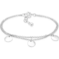 Elli Armkette "Armband 2-reihig mit Plättchen 925 Silber" Gr. 160, silber, Armbänder, Damen, Silber 925 (Sterlingsilber), Armkette