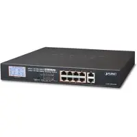 Planet GSD-1002VHP, Unmanaged, Gigabit Ethernet (10/100/1000), Vollduplex, Power over Ethernet (PoE), Rack-Einbau, 1U