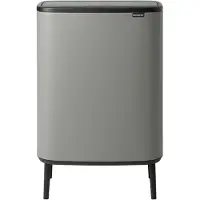 Brabantia Bo Touch Bin Hi 2x30l mit zwei Kunststoffeinsätzen Grau