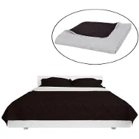 vidaXL Zweiseitige Tagesdecke Gesteppt Beige/Braun 220x240 cm